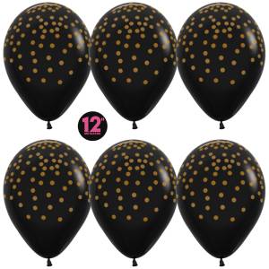 Золотое конфетти, черный/металл 12" (Колумбия)