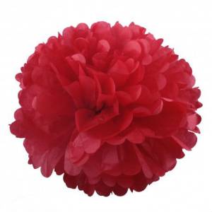 Помпон из бумаги 45 см (красный)
