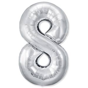 Цифра "8" - SLIM серебро / Flexmetal