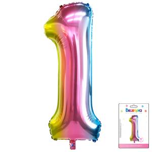 Цифра "1" Радуга нежный градиент 40"/ Китай 190019-1