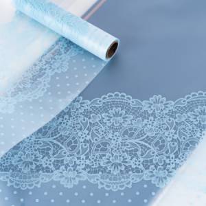 Пленка матовая "Кружево" голубая 57 см*10 м. / УТ-88053039