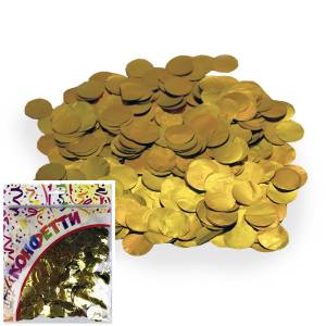 Конфетти "Круги фольг золото" 2 см 100 гр.
