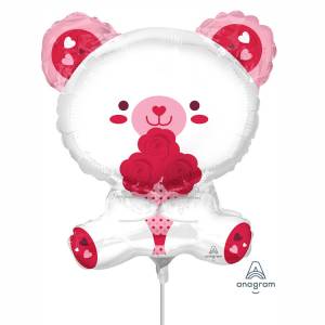 МИНИ Мишка белый с цветами (Анаграм)/1206-1179