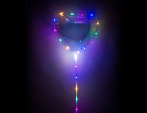 Шар 18" сердце светящийся LED BOBO на палочке