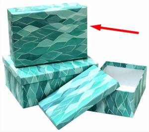 Коробка средн "Геометрия волн" Бирюза/ SY7486-2