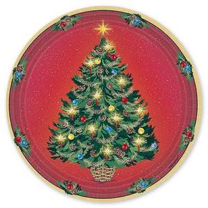 Тарелка  "Елка сверкающая" 23 см. 8 шт.