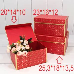 Коробка Прямоугольник 25,3*18*13,5 на магните Красный