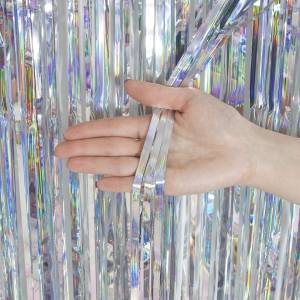 Занавес "Дождик" Каскад Серебро голография 100*200 см. (Китай) 6015288