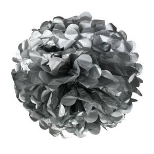 Помпон из фольги 30 см (серебро)