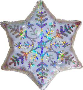 Снежинка голография 18" (Китай)/13173