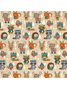 Бумага упак. Новогодние зверята 70*100см (10 листов)/УБ-0715