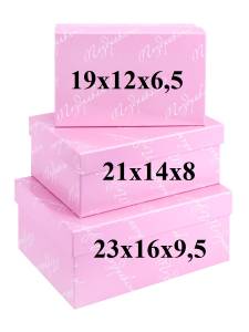 Коробка "Поздравляю" 23*16*9.5 см. розовая