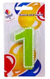 Свеча для торта в белой окантовке "1"