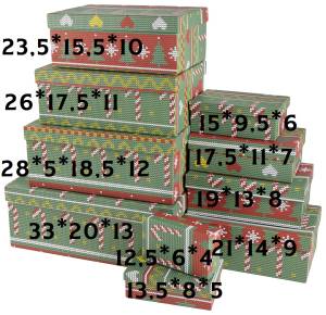 Коробка 28*5*18,5*12 см. "Новогодний орнамент с елочками" /2000000036465