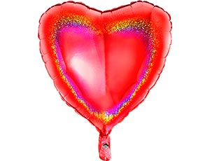 18" Сердце Блеск Красное (Grabo)/1205-0139