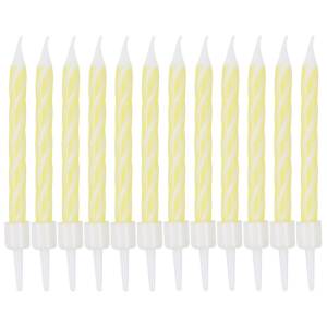 Свечи Спирали с подст. Желтые 6 см 12 шт / 1502-6785