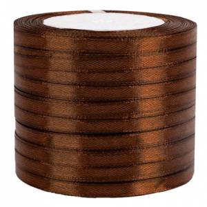 Лента атлас коричневая 0,6 мм*22,85 м в уп. (10 шт) / 88043967