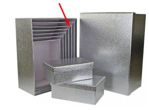 Коробка Текстура кожи серебро 31*23*13.5