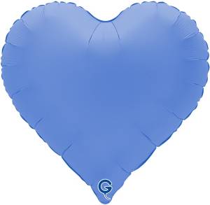 18" Сердце матовое Голубой Лотос (Grabo) / 183000MLUB