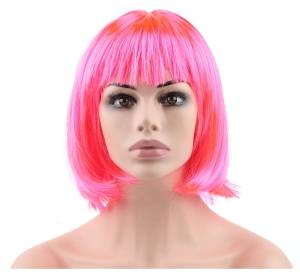 Парик "Каре", ярко-розовый /6230914