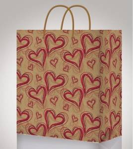 Пакет подарочный L крафт 26,4*32,7*8