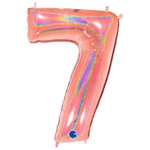 Цифра "7" - Розовое золото голография в упак. /Grabo                     