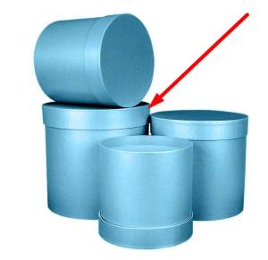 Коробка Цилиндр голубой перламутр 20*20