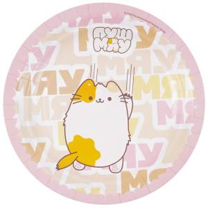 Тарелка "МЯУ ПушМяу" 17 см 6 шт. / 1502-6774