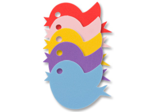 Фигура мягкая "Птичка ассорти" 16 см (5 шт)