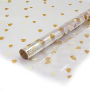 Пленка упаков Сердечки Золото/Кремовый /70см*8м 73106