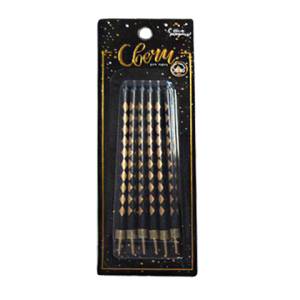 Свечи Золотые Ромбы XL с держат/183554