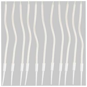 Свечи "Волна" белые перл. с подст. 13 см 12 шт. / 1502-6685