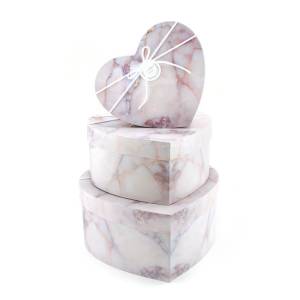 Коробка сердце 31*28,5*15 см. "Мрамор" розовая