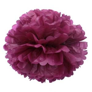 Помпон из бумаги 16 см. (марсала)