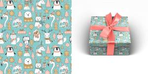 Бумага упак. Зверята ждут Новый Год 70*100см /УБ-0721 Optima  