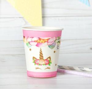 Стакан Единорог и цветы / 6шт.  3747665