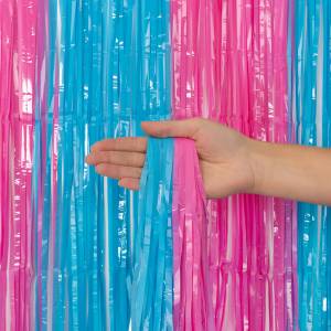 Занавес "Дождик" Макарунс, Голубой/Розовый 2 м* 1м. (Китай) 6233564