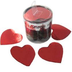 Конфетти  "Сердца фол негор красн" 5 см, 100 гр.