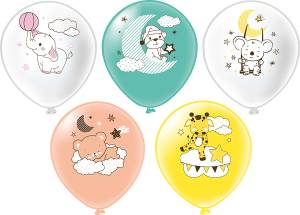 12" Зверята, 2 цв. 5 дизайнов/ 25 шт (Тайланд) / ч55330