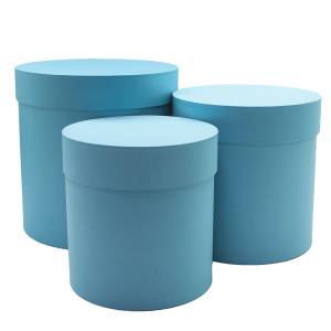 Коробка цилиндр 16*16 см. Голубой/ FUT0089LB