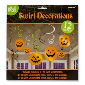 Спираль "Хеллоуин Тыквы" 46-60 см.12 шт.