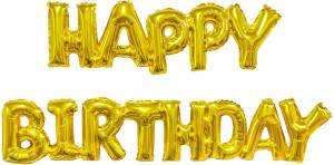 Набор шаров-букв мини Happy Birthday золото 17"/ 26029