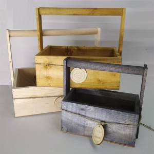 Деревянное кашпо "Классика" с шильдиком Натуральный 25*16*24