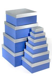 Коробка 25*23*11,5 см "Синий/Серебро" 