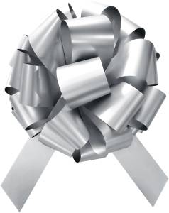 Бант-шар Серебро матовый металл 36 см. / 661090