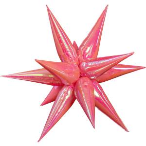 3d Звезда составная 40" Хамелеон, розовый перламутр (Китай) / 24997