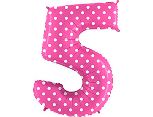 Цифра "5" -  Горошек на розовом /Grabo                     