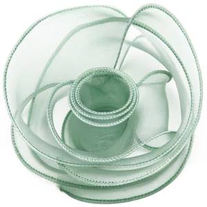 Лента Органза 4 см.*9,14 м. Нежная мята с леской / 6233768