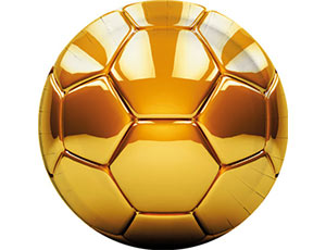 Тарелка "Футбол золотой" 23 см. 8 шт./1502-3300