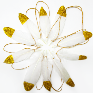 Гирлянда, Перья Золото 200 см 